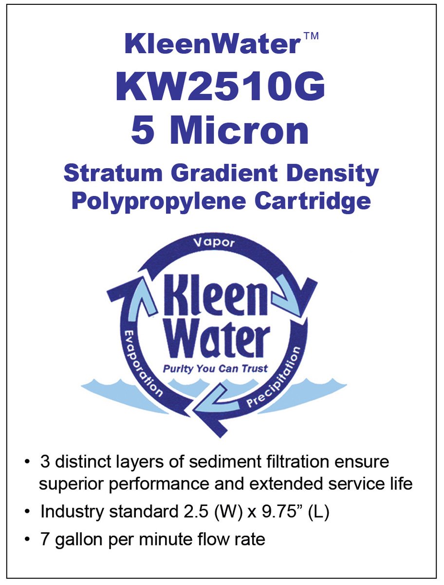 WHKF-GD05 FXWTC AP110 Compatible Alternative Filter KW2510G 5 Micron Dirt Sediment Water Filter Cartridge by KleenWater 1 — view 2