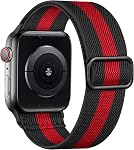 Lerobo Elastic Band Compatible with Apple Watch Band 44mm 45mm 42mm 49mm 46mm Men Nylon Solo Loop Sport Strap for iWatch Ultra 3 2 1 SE SE2 SE3 Band iWatch Series 11 10 9 8 7 6 5 4 3 2 1 Women, Black