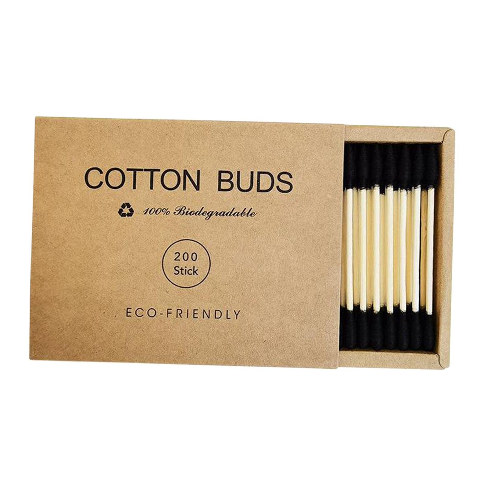 BNF®200pcs Cotton Buds Cotton Swabs Double Tip Nose Ears Cleaning Sticks Black|Health & Beauty | Skin Care |200Pcs/Box Cotton Swab-image-21
