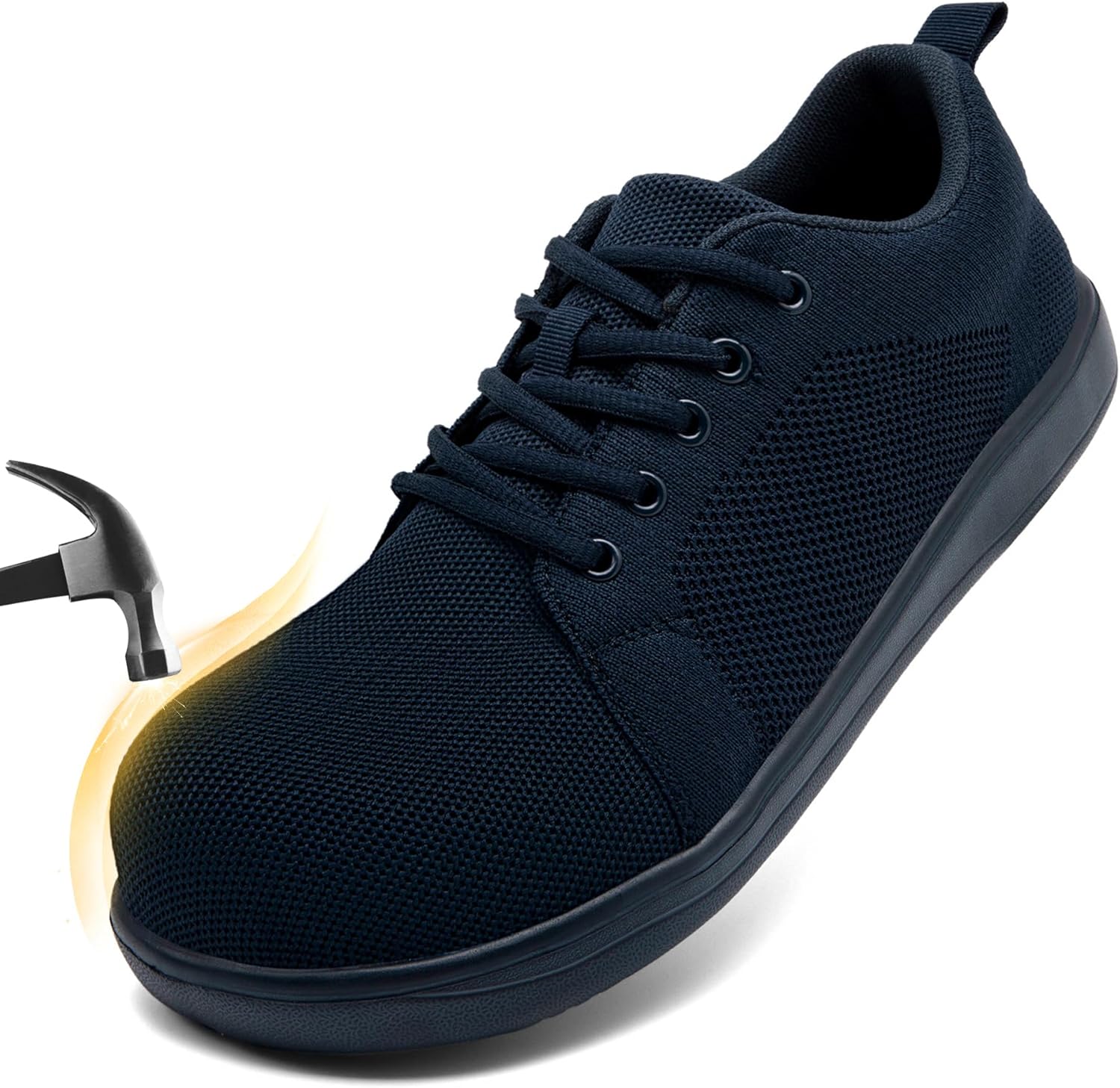Steel Toe Shoes for Men Non Slip Work Sneakers Composite Toe Safety Tennis Industrial Construction Comfortable Shoes Wide Toe Box Walking