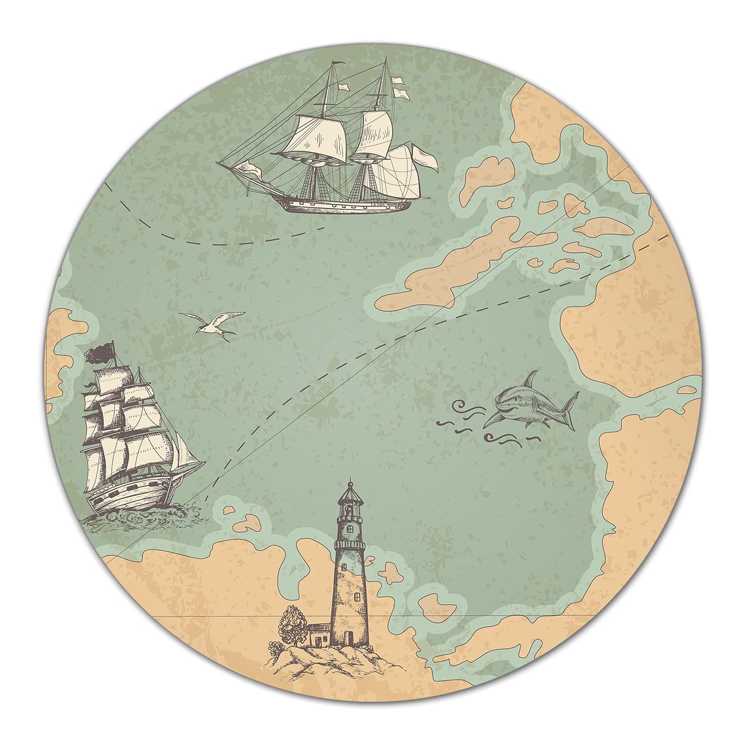Planche à découper verre trempé rond 40 cm tapis de découpe protection plaque induction carte marine