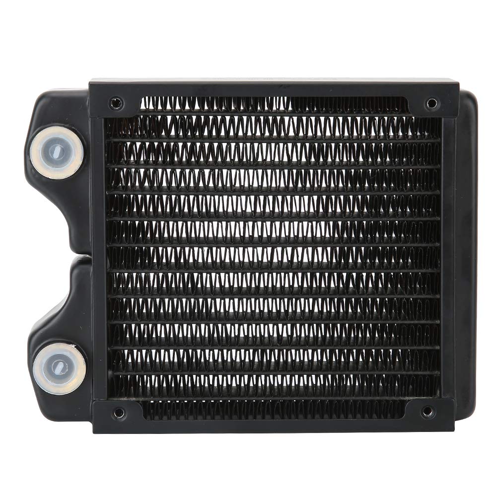 Cocoarm Disipador de Calor del Radiador de Refrigeración por Agua de Cobre Roscado 12 Tubos G1 4 Puertos con Recubrimiento en Polvo 120 Mm 240 Mm 360 para Computadora PC Instrumento de Belleza (120mm)