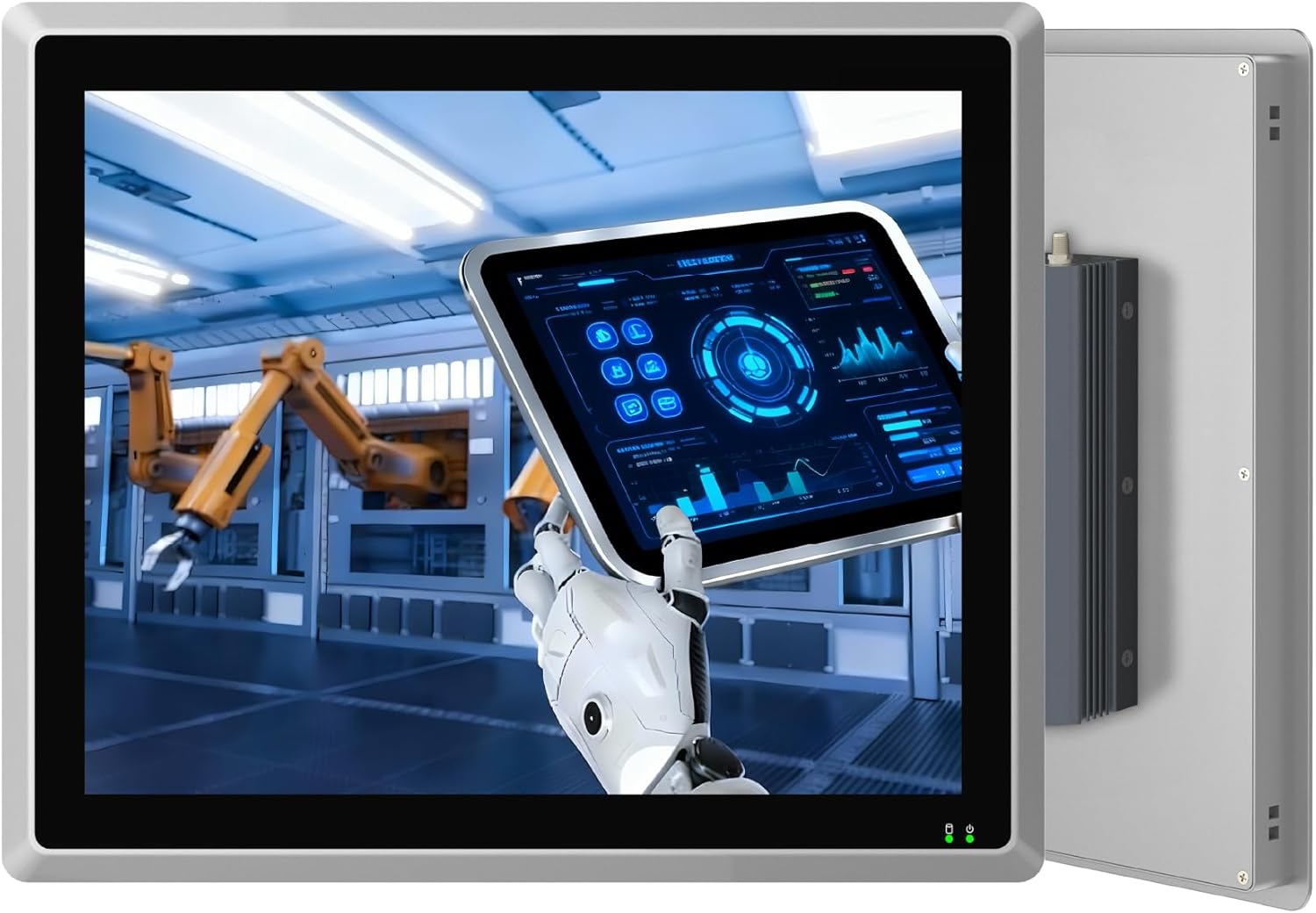 17" Industrial Embedded Panel PC, IP65 Fanless Touch All in One Computer, Windows 10 Pro, Auto Power-on, 2xLAN,HDMI,6xUSB,2xRS485,4xRS232 (I7-7500U, 16GB RAM 512GB SSD)