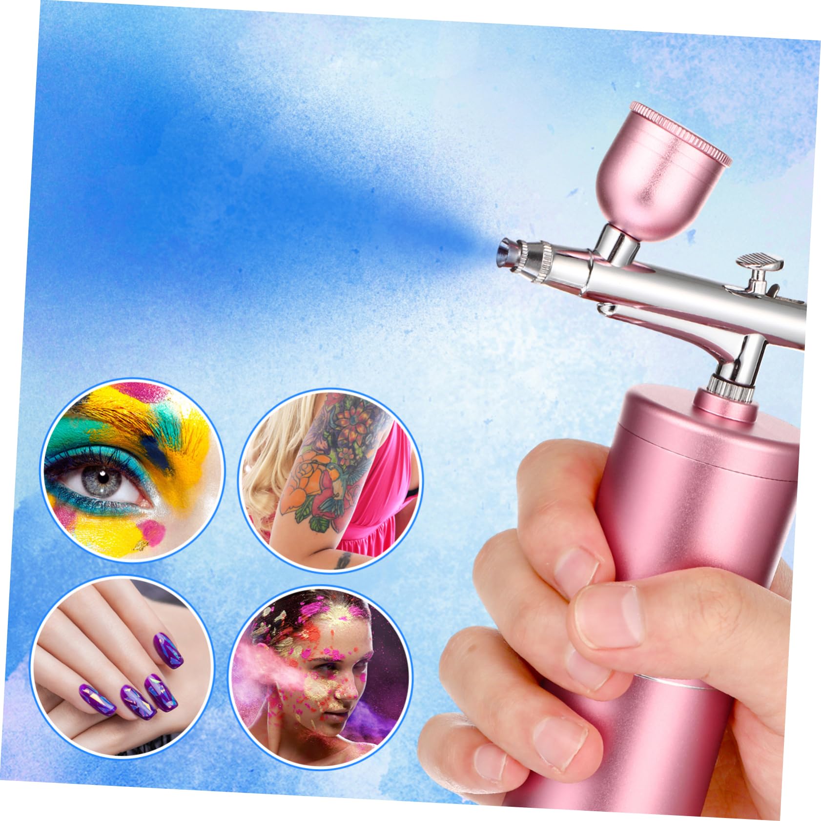 Kit Aérographe sans Fil Rose, Ensemble de Pulvérisation Portable