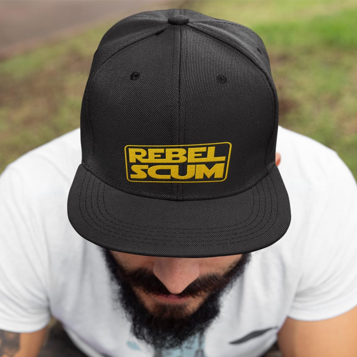 Rebel - Flex Fit Cotton Hat - Breathable Mesh Side for Casual Wear - Running Workouts & Outdoor Activities All Seasons - Baseball Cap Women and Men (Black, Small-Medium, m)