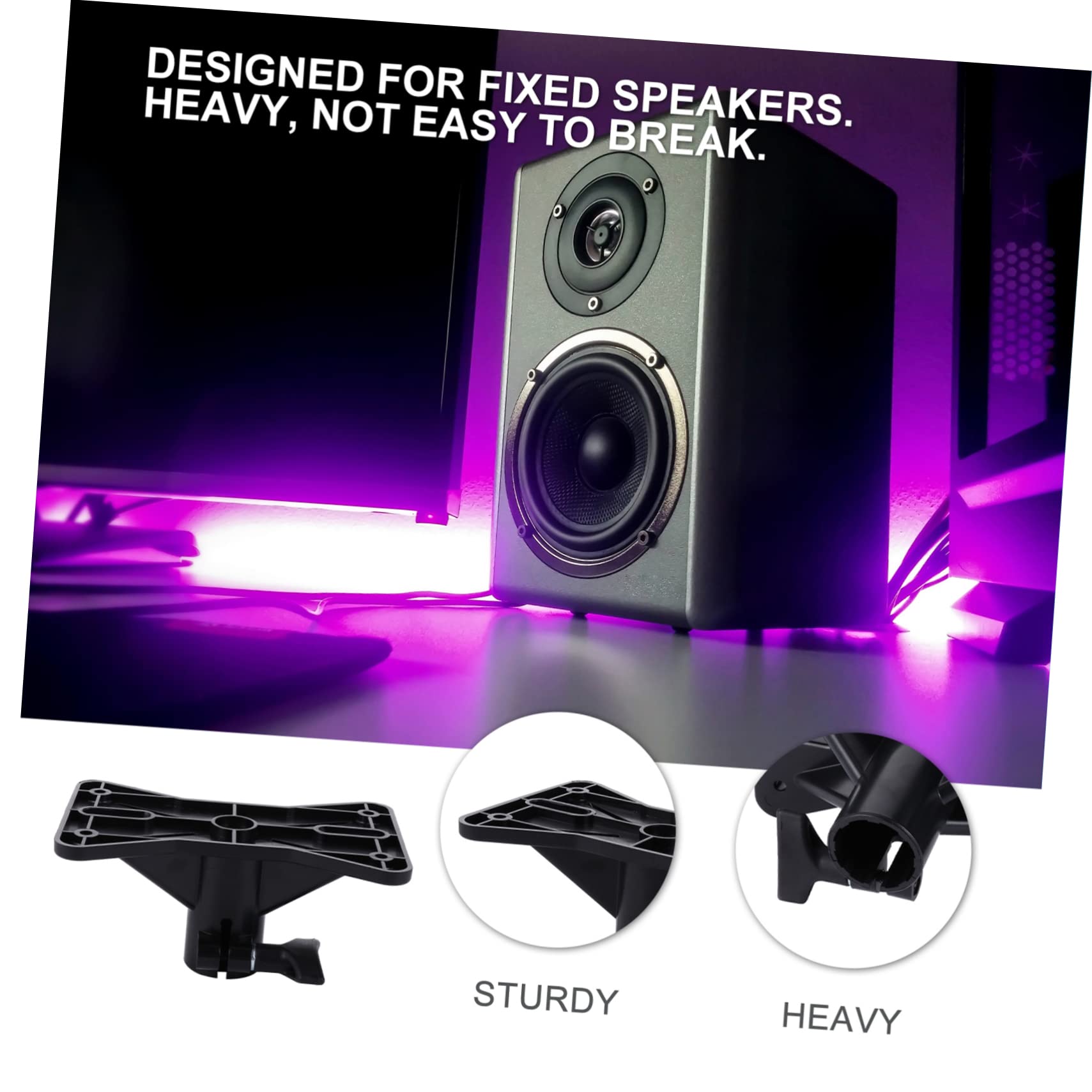 HOMSFOU Soporte De Altavoz con Bandeja Plástica De Montaje Resistente 7.08X4.52X3.26 Pulgadas para Equipos De Audio En Hogar Y Oficina