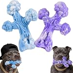 3Pack Jouets à croquer pour chien pour les brochettes agressives, Indestructible Interactive Jouets pour chien à croquette en nylon pour la race moyenne 15-60lbs, Jouet de dents pour les garder occupés, parfum de bacon (Purple)