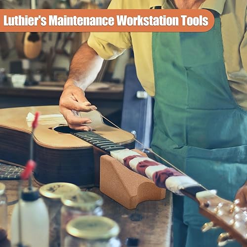 Miniatura 6 de Soporte para el cuello de guitarra de dos alturas, soporte para el cuello de guitarra de alcornoz, almohada de soporte de soporte, accesorios de