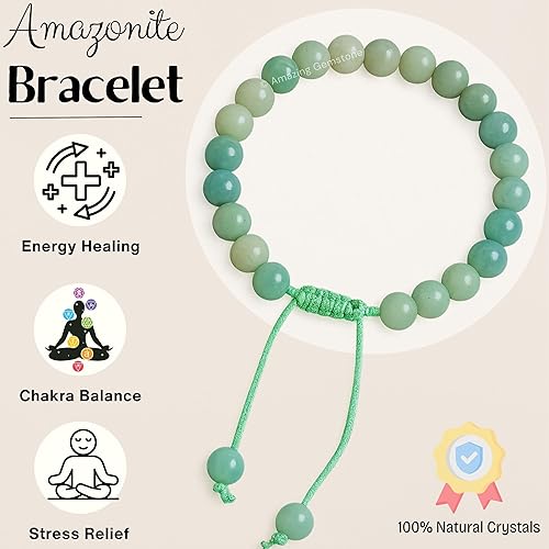 Miniatura 3 de Tiendaite Bracelet for Women Men's Gifts - Protection Healing Crystal Bracelet - 8mm Gemstone Beaded Adjustable Bracelet Pulseras Para Hombres Mujer