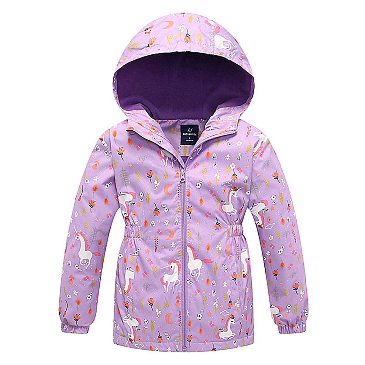 Dziecięca kurtka softshell z podszewką polarową, kurtka przejściowa, kurtka turystyczna, kurtka outdoorowa, ciepła, wiatroszczelna, oddychająca, wiosna, jesień, jasny liliowy, 134/140 cm