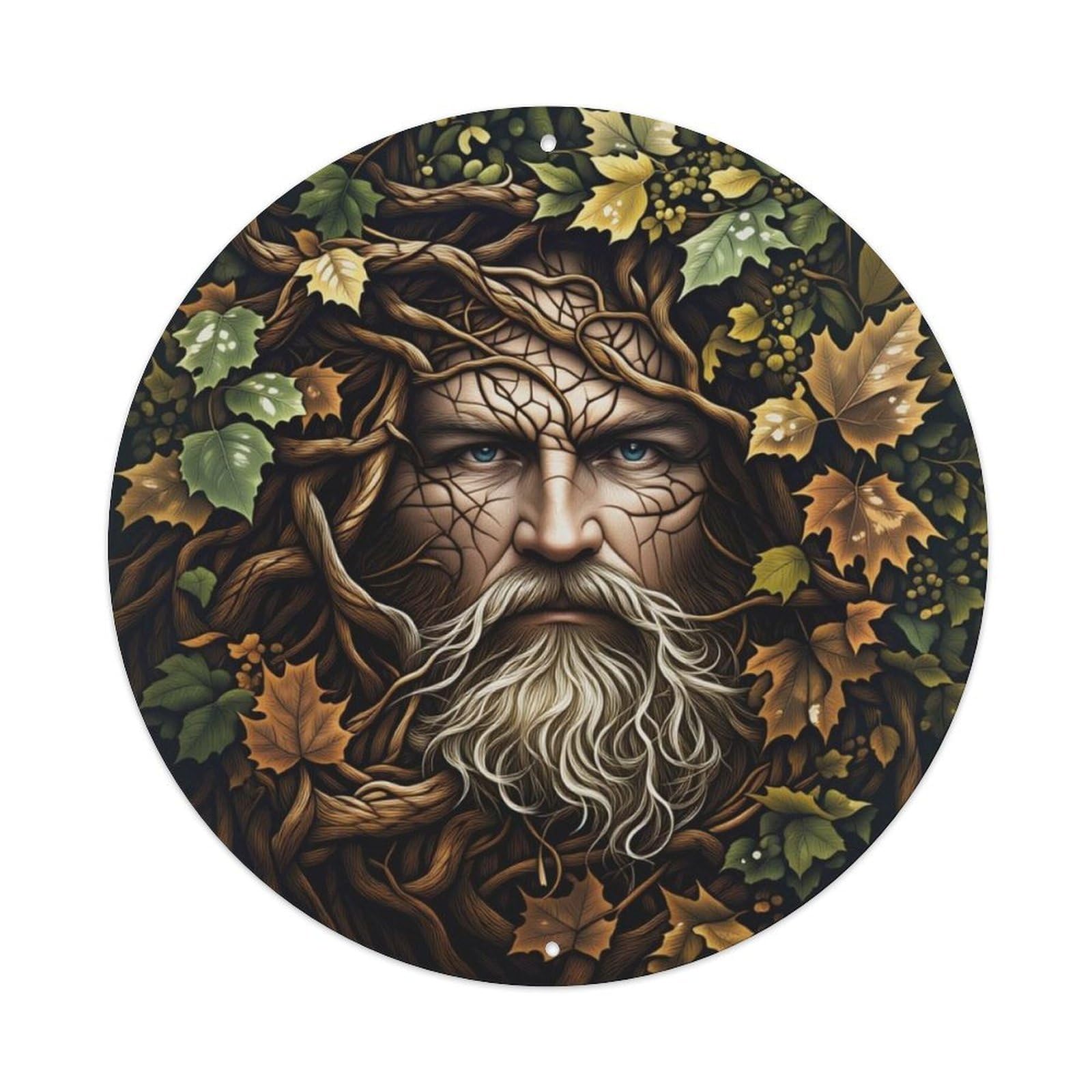 Ldfuieksufg Style Forest Tree Man Vintage Round Sign Vintage Aluminium Metal Sign, Retro Wall Decor For Home, Bar, Garage & Farmhouse 20X20cm