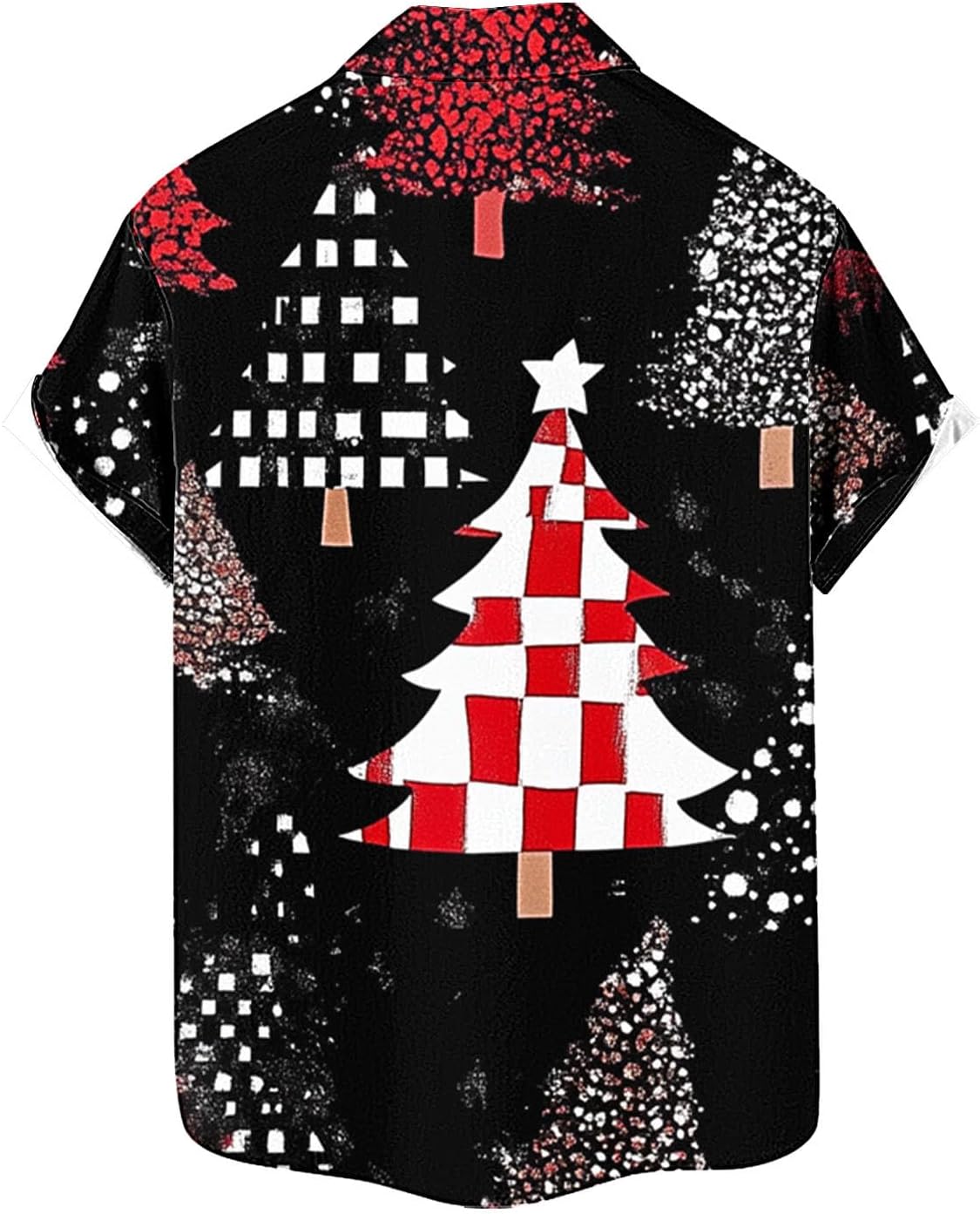 Mens Christmas Shirts Short Sleeve Button Down Lapel Blouse Casual Hawaiian Tops Funny Snowflake Print Holiday Tees