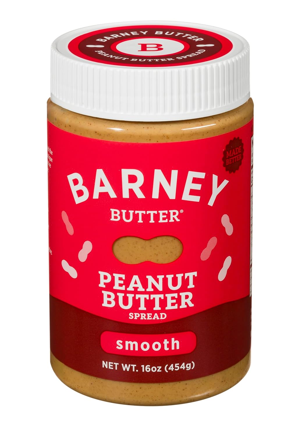 Barney Butter Peanut Butter, Smooth, 16 Ounce Jar, Natural, No Stir, Non-GMO, Gluten Free, Keto, Vegan Jar Smooth 16 Ounce (Pack of 1)