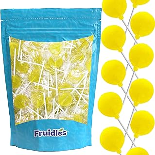 Lollipops Candy Suckers for Kids, 8 Bulk Flavors, Perfect for Gifting, Parties, Events (Lemon Lollipops, 8oz Bag (Approx. ...