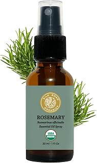 Silk Road Organic Rosemary Essential Oil & Jojoba Spray, USDA Certified, Support Hair Growth & Health – 1 oz. Aromatherapy Spray
