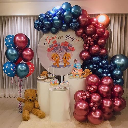 Miniatura 3 de Globos de látex azul cromado de 12 pulgadas, 50 globos de látex metálicos azul claro para guirnalda de globos, decoración de fiesta, globos azul