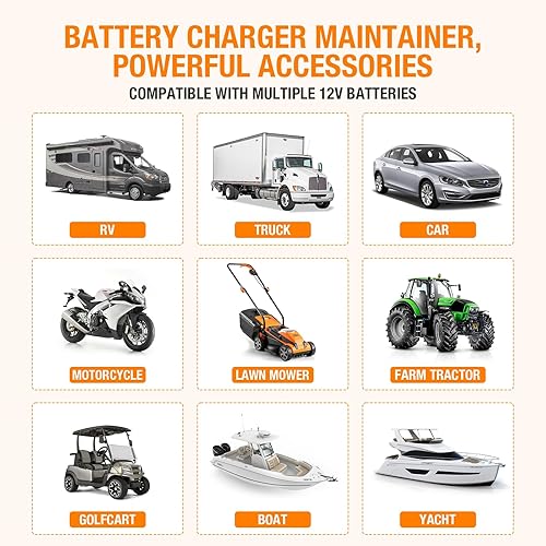 Miniatura 6 de EBL LiFePO4 YTX4L-BS - Batería de litio para motocicleta, 12 V, 2.5 Ah, 150 A, cargador de batería solar de 12 V, mantenedor con enchufe para