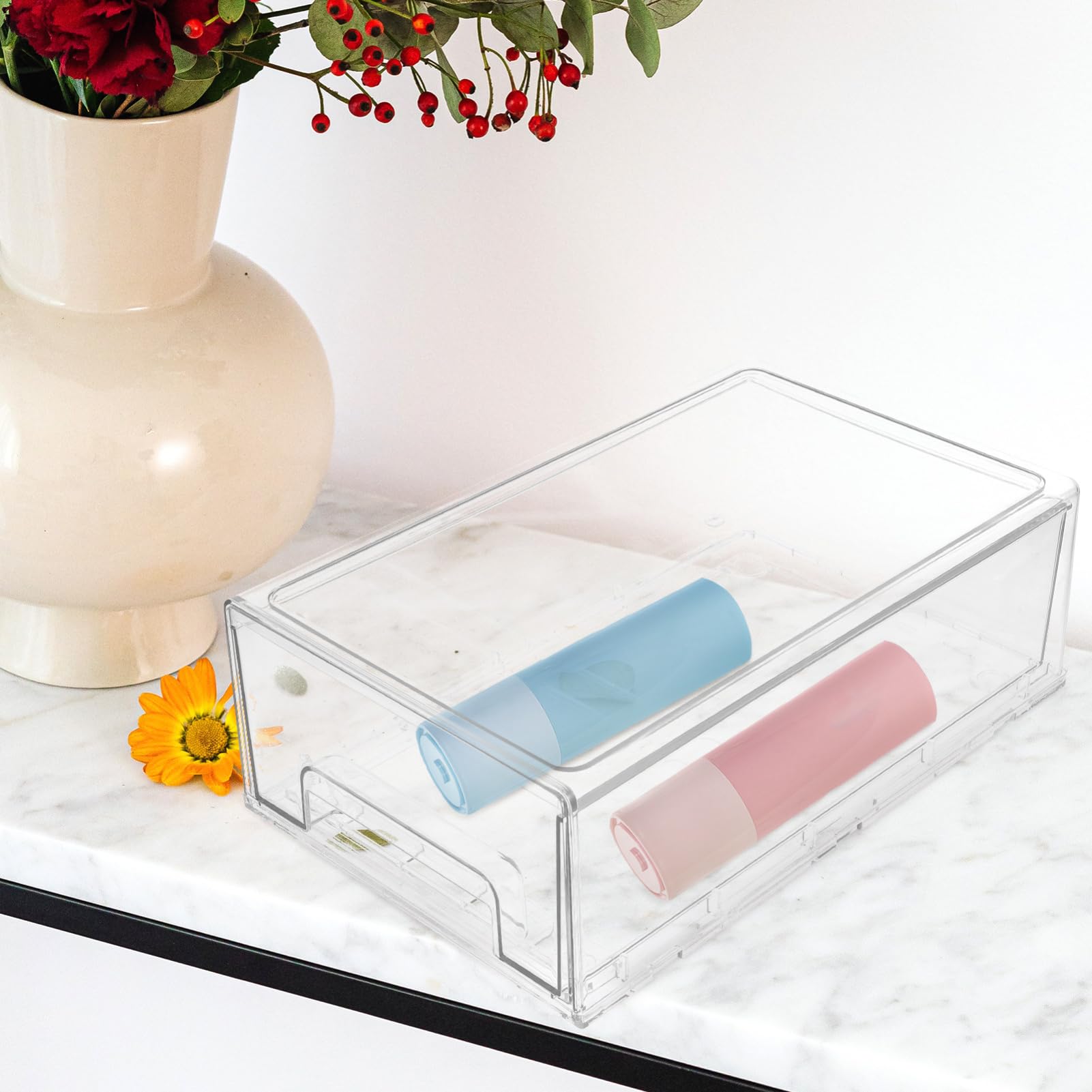 Scatola Organizer per Cassetti in Pet Design Semplice e Funzionale per Ufficio e Dormitorio, Facilita L'organizzazione la Visibilità di Vari Oggetti