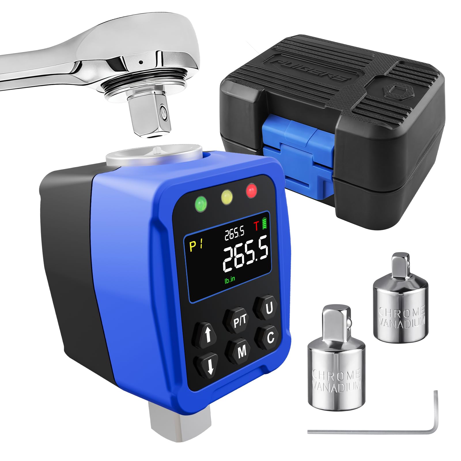 Adaptador de par digital de 1,5 a 30 Nm, convertidor electrónico de llave dinamométrica con pantalla LCD ± 2% de precisión, para mantenimiento de automóviles y motocicletas