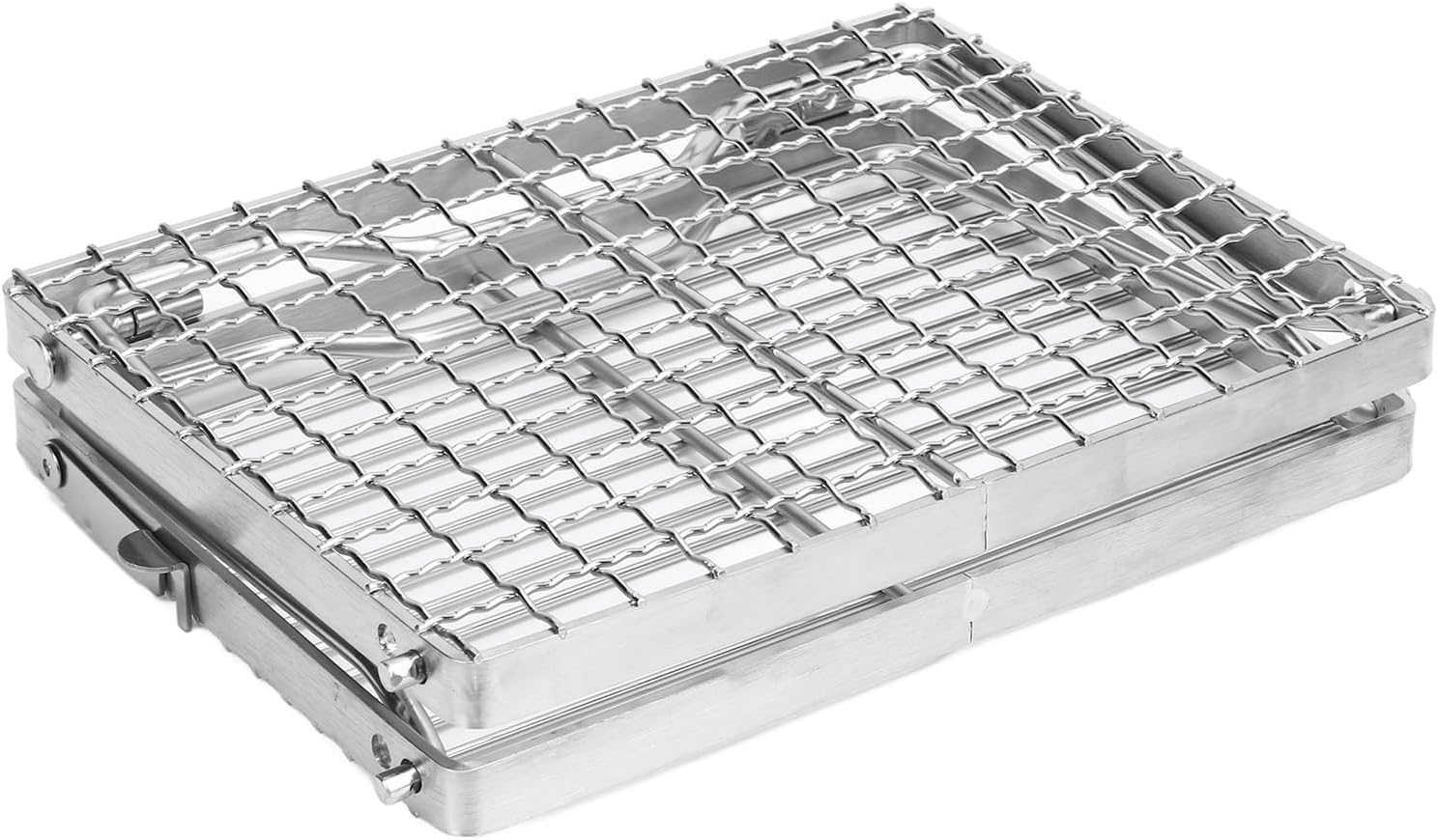 Folding Camping Grill, Stainless Steel Camping Grill Backpacking Grill Portable BBQ Grill Camping Grates for Outdoor Cooking Backpacking Hiking Picnics