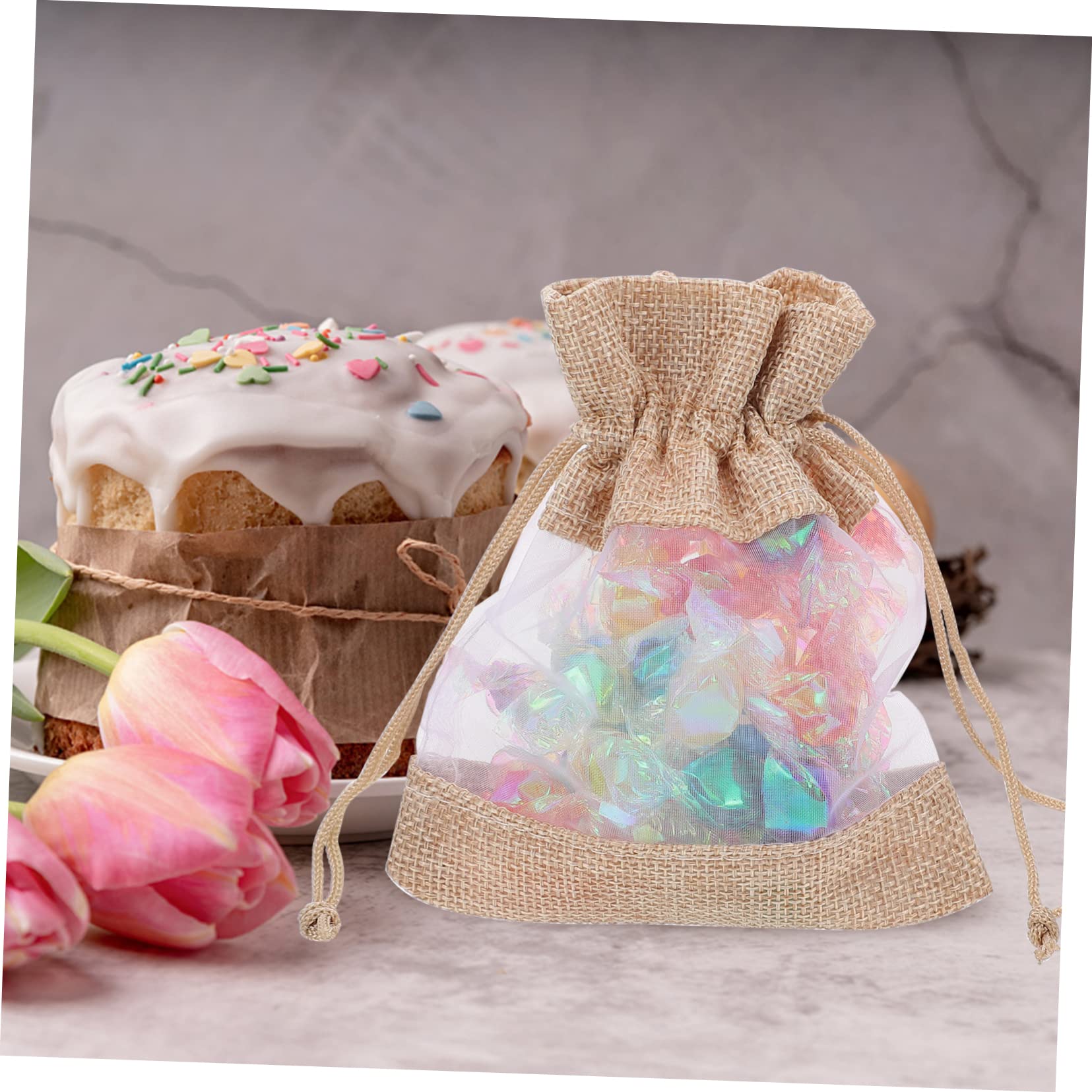 VALICLUD 3 ensembles Pochettes Moyennes En Toile De Jute Avec Cordon De Serrage Sachets En Toile De Jute De Fête De Noël Pour Les À Bonbons 10 pièces * 3