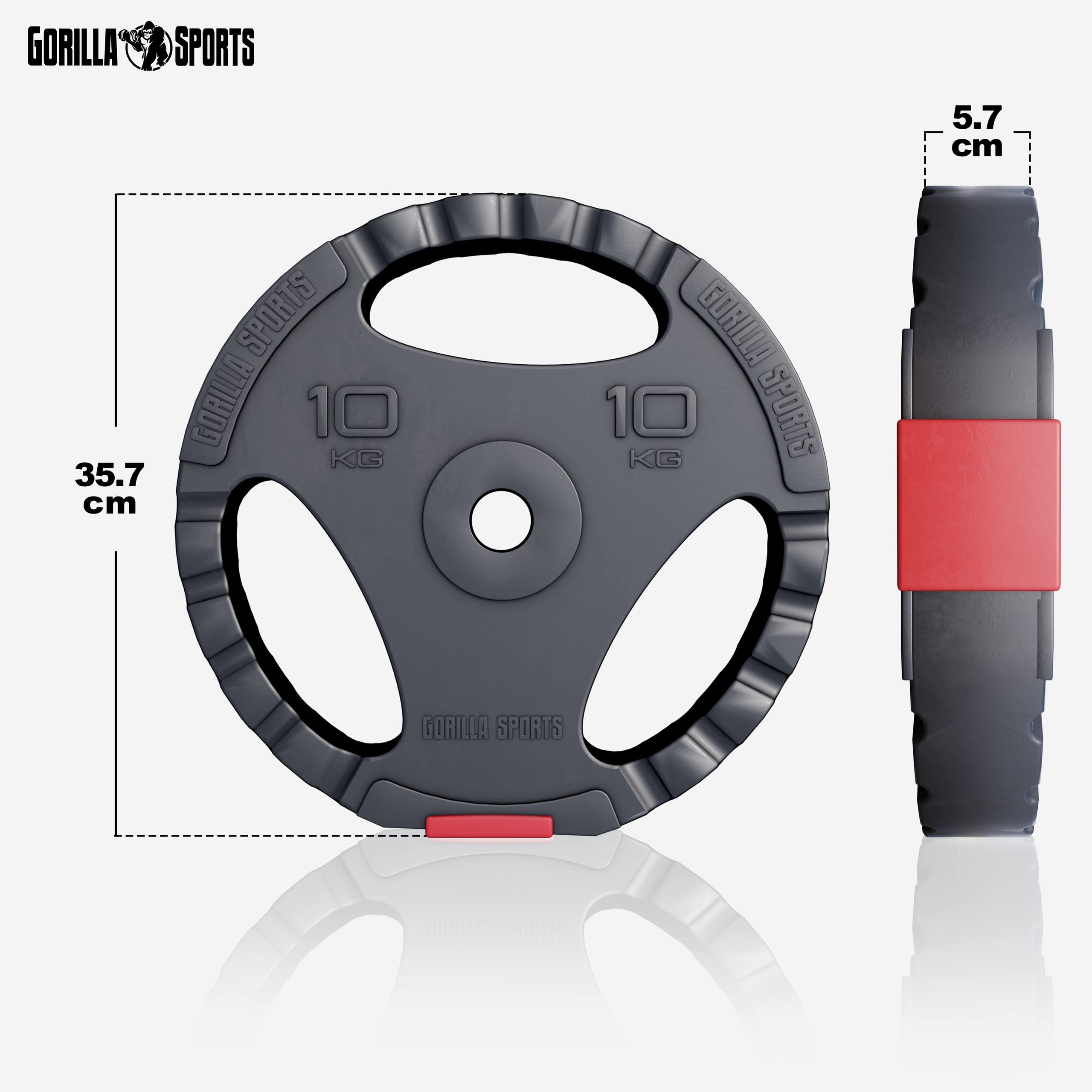 GORILLA SPORTS® Set Bilanciere e Manubri 100 kg - Standard o Gripper, Foro 30/31 mm, Bilanciere da Palestra 170 cm, Barra EZ 120 cm, Manubri Regolabili 35 cm, Set Pesi con Dischi