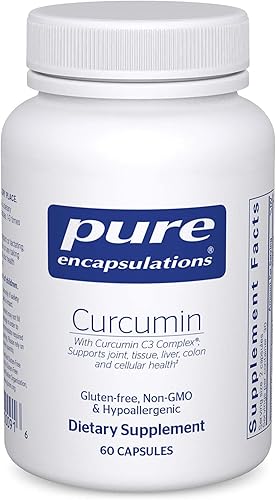 Pure Encapsulations Curcumina - 500 mg - Apoya la salud de las articulaciones y del hígado - Cápsula de Curcuma Longa - Sin OGM y vegana - 60