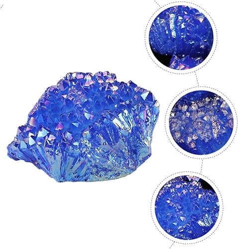 Miniatura 9 de Amosfun 4 piezas de cristal natural racimo de cristal azul cristal azul roca Halloween mesa dispersión decoración coche colgante piedras curativas