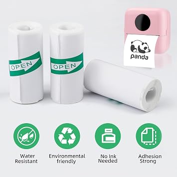 YSDMY 15 Rolls of Paper 57 x 25 mm Self-Adhesive Thermal Paper for Mini Thermal Printers