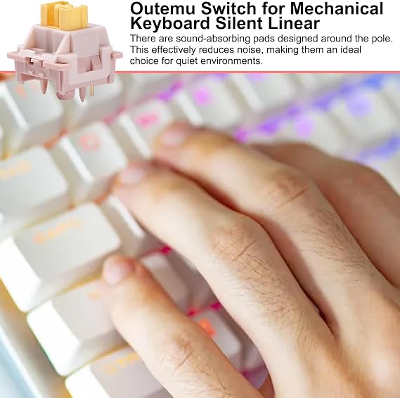 Silent Switch for Mechanical Keyboard, Silent Keyboard Switch | Smooth Silent Switch Quiet - Pre-Lubricated Keyboard Switch Improves Typing Experience