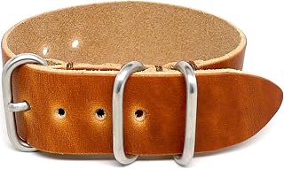MADE IN USA Horween Leather 1 Piece Military Watch Strap (Matte Buckle) 18mm 20mm 22mm 24mm 26mm Essex Dublin Chromexcel Leathers