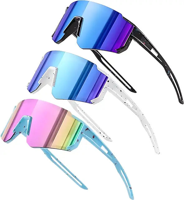 Dreaku Lunettes de Ski Enfant, 3pcs UV400 pour Cyclisme Moto Sport