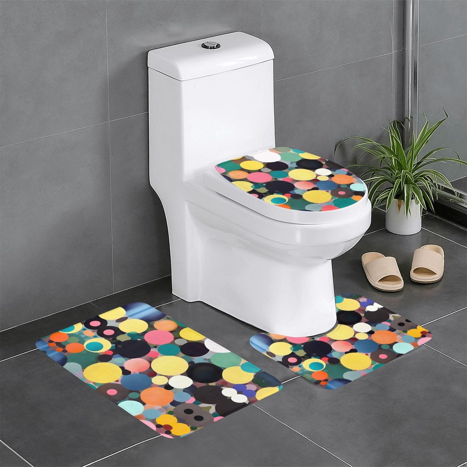 Tapis de salle de bain pour éviter les glissades lot de 3 tapis de contour et ovale