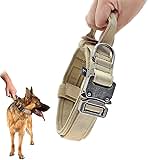 Tactical Dog Collars Adjustable, Thick Nylon Dog Collar with Handle for Dog Training Quick Release Heavy Duty Metal Buckle Military Dog Collar for Small Medium Large Dogs L