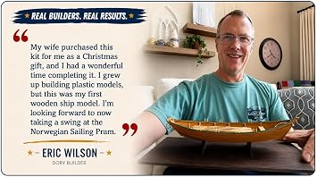 Beginner Wooden Ship Model Kit for Adults - Lowell Grand Banks Dory 1:24 Scale - Made in USA - Includes Tools, Paint, Glue and Illustrated Instructions