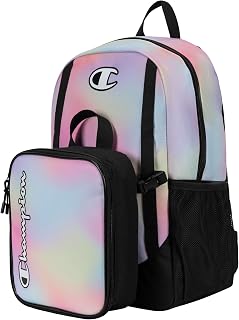 Champion Kids' Mode Backpack and Lunch Box Set, Pink/Aqua/Black, One Size