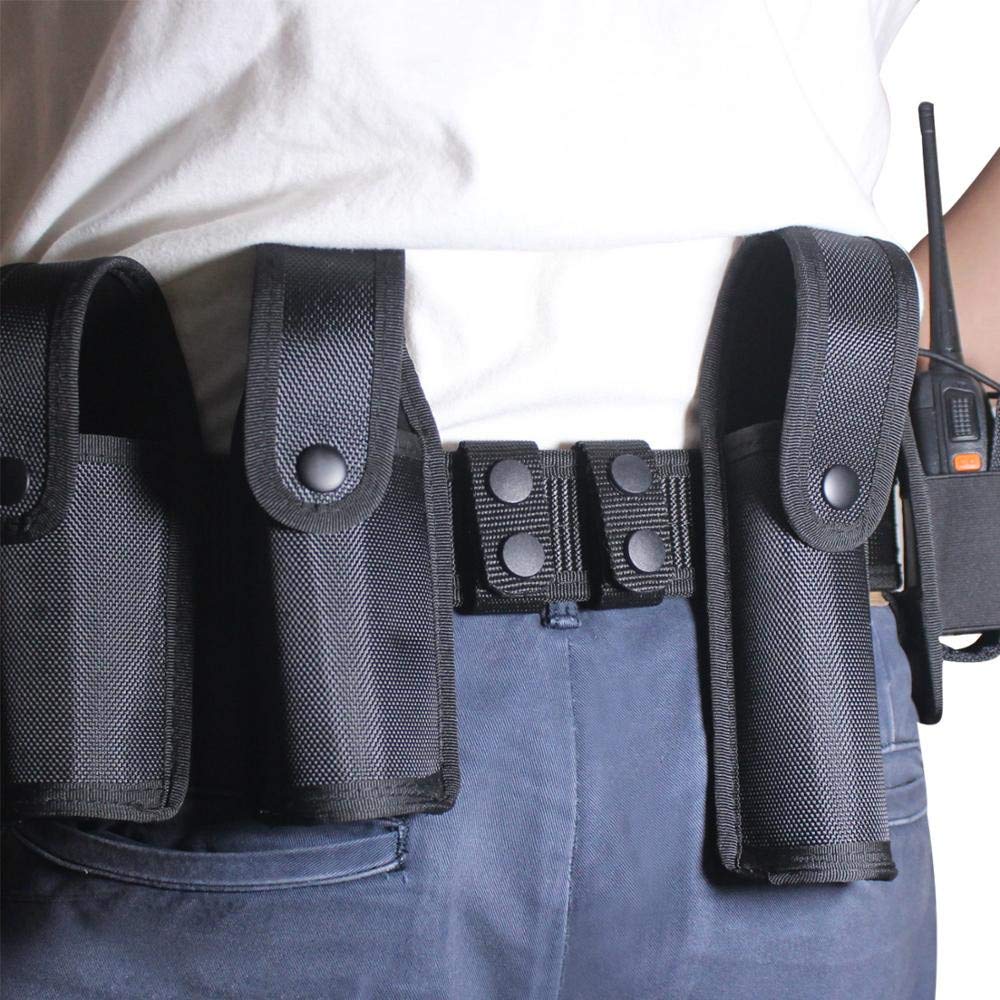 Gexgune Duty Belt Keeper Nylon Tactical Belt Keeper Loop Belt Buckle for 2-2 1/4 Inch with Double Snap, (4 pack, Black)