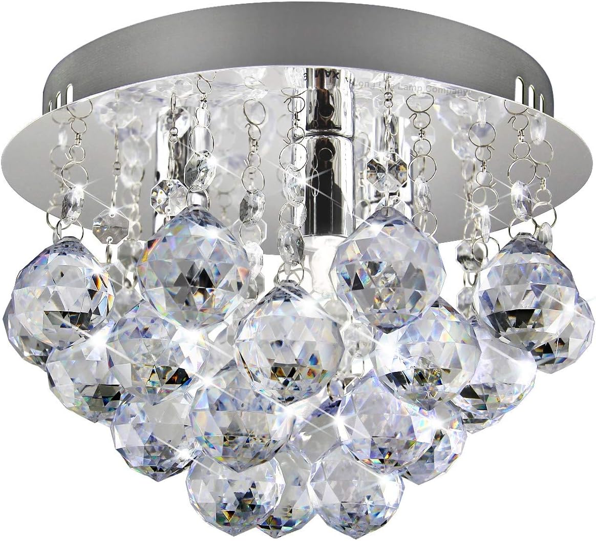 Long Life Lamp Company Modern Small Round Chandelier Ceiling Light Droplet Effect Mini Flush Mount Reflective Base M0070