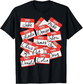 Identity thief t-shirt costume, identity theft name tags