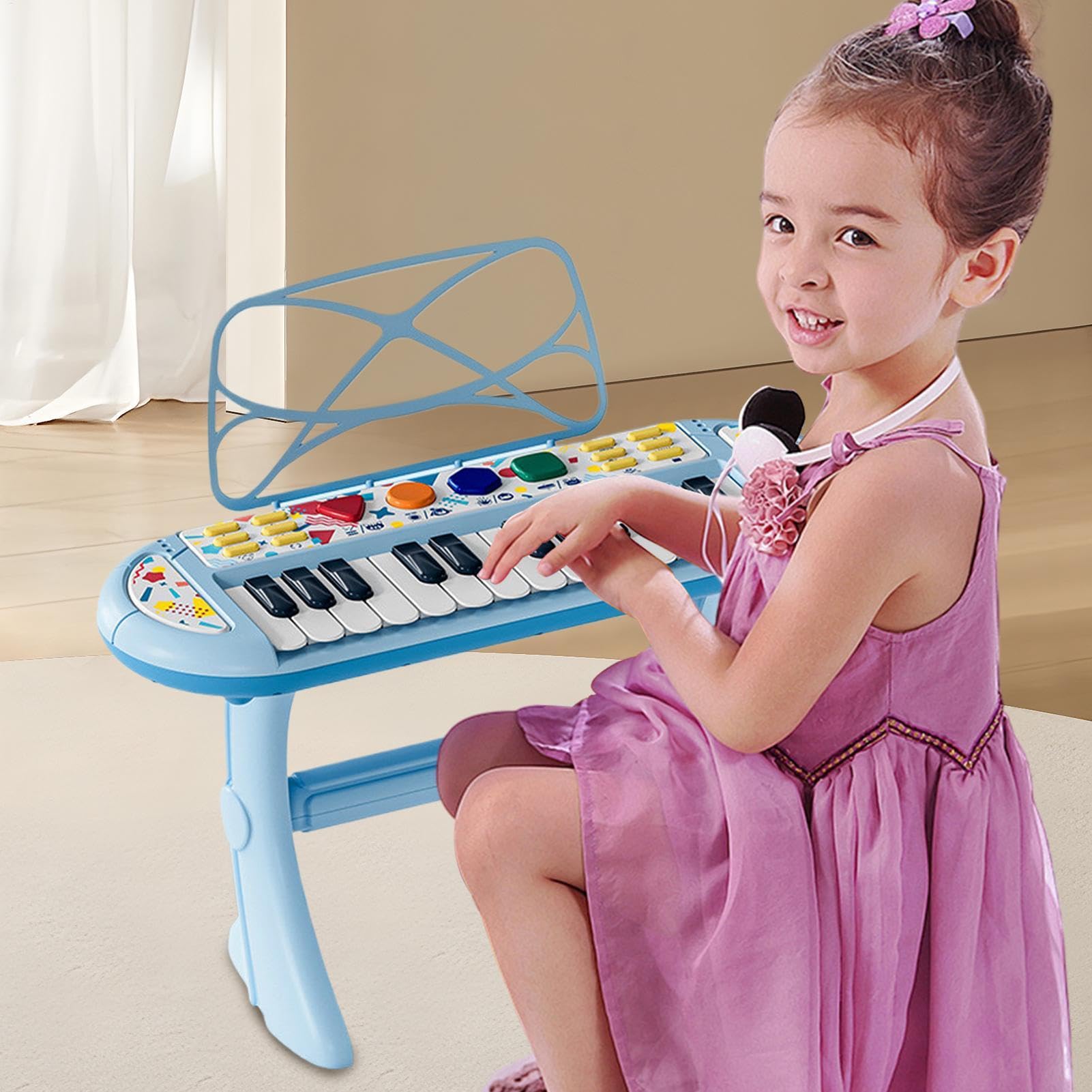 Tastiera Pianoforte Educativo con Luminose | Pianoforte Elettrico per Bambini Per Bambini Alunni Ragazzi Studenti Soggiorno Camera Asilo