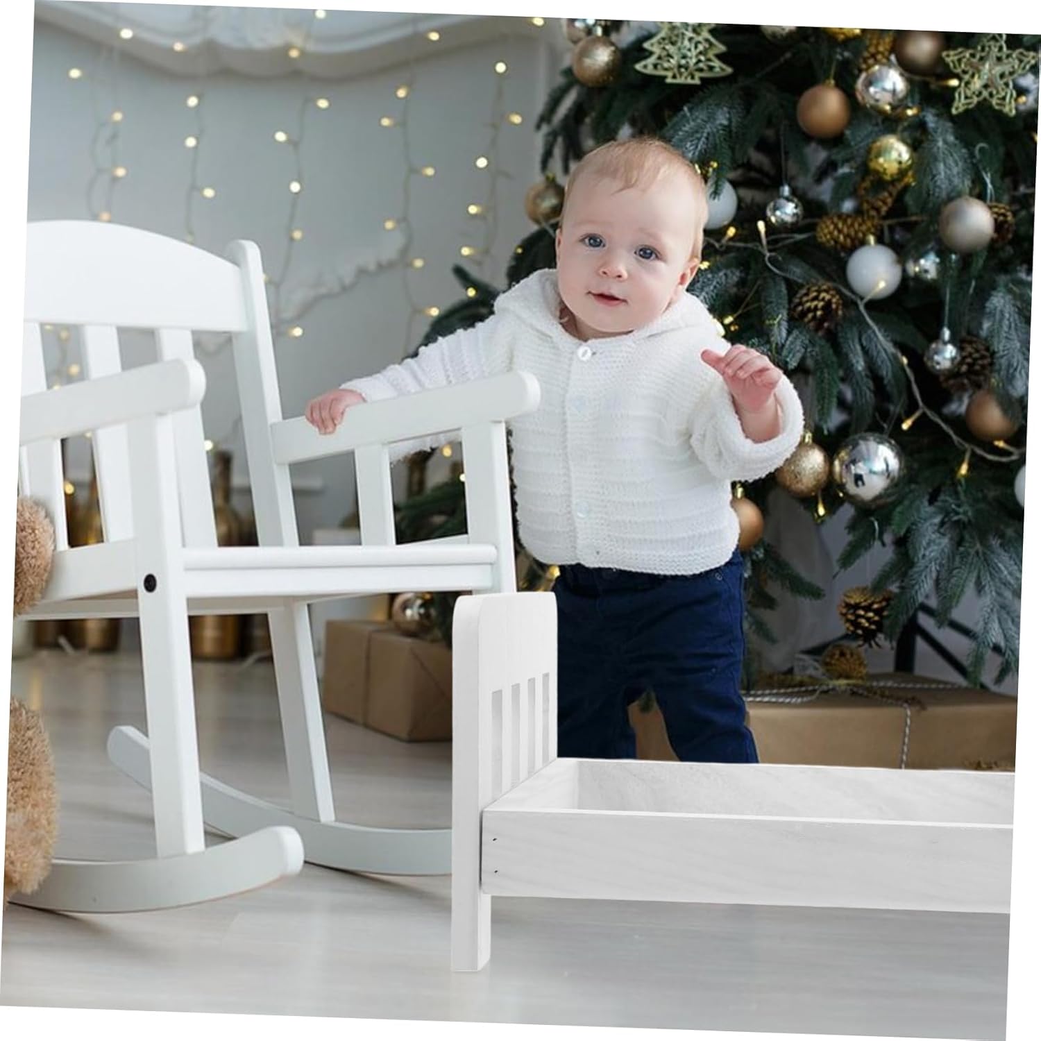 Retro Newborn Photography Props Bed Chair for Photoshoot Versatile Design for Boys Girls Construction Unique Focal Point for Memorable Photos