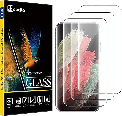 Miniatura 1 de Paquete de 3 protectores de pantalla para Samsung Galaxy S21 Ultra 5G Premium HD Película de vidrio templado de dureza 9H, compatible con fundas,