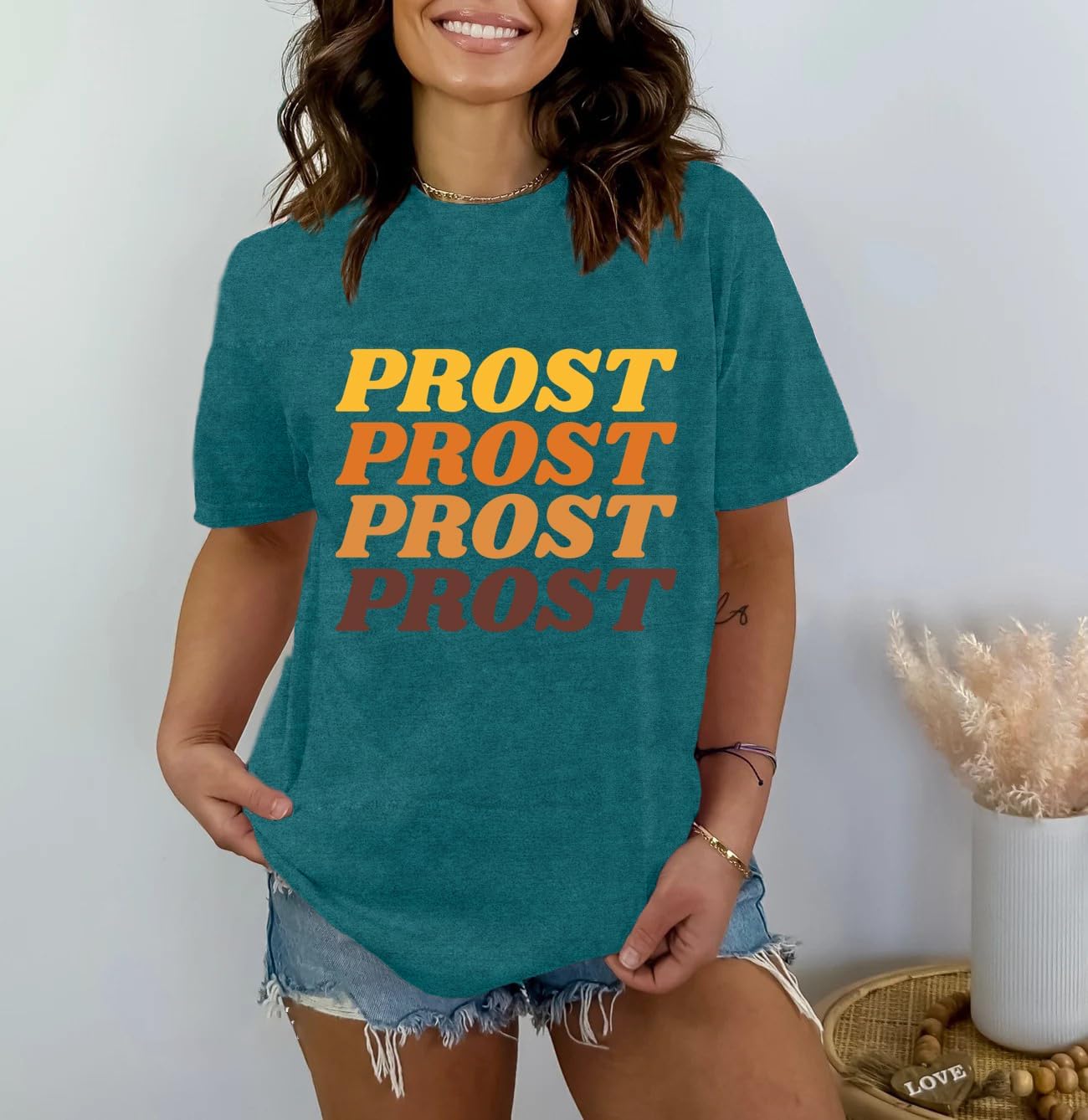 Women German Oktoberfest Shirts Funny Letter Print Prost T-Shirt Oktoberfest Party Tee Tops - Image 3