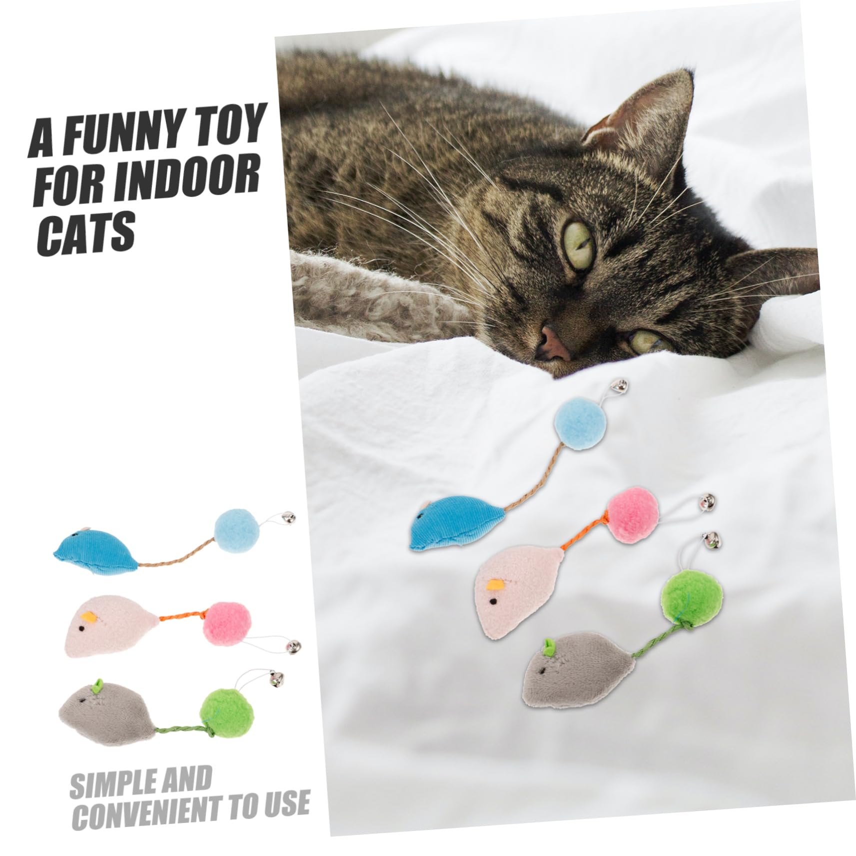 Mipcase Lot de 6 Jouets Interactifs pour Chat Et Souris Jouet Compact Jouet à Gratter Jouet de Remplacement