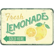 Vintage Tin Sign - Fruit Shop Retro Tin Decorative Sign Wall Decor Home Decor Metal Plate - Lemon 8x12 In