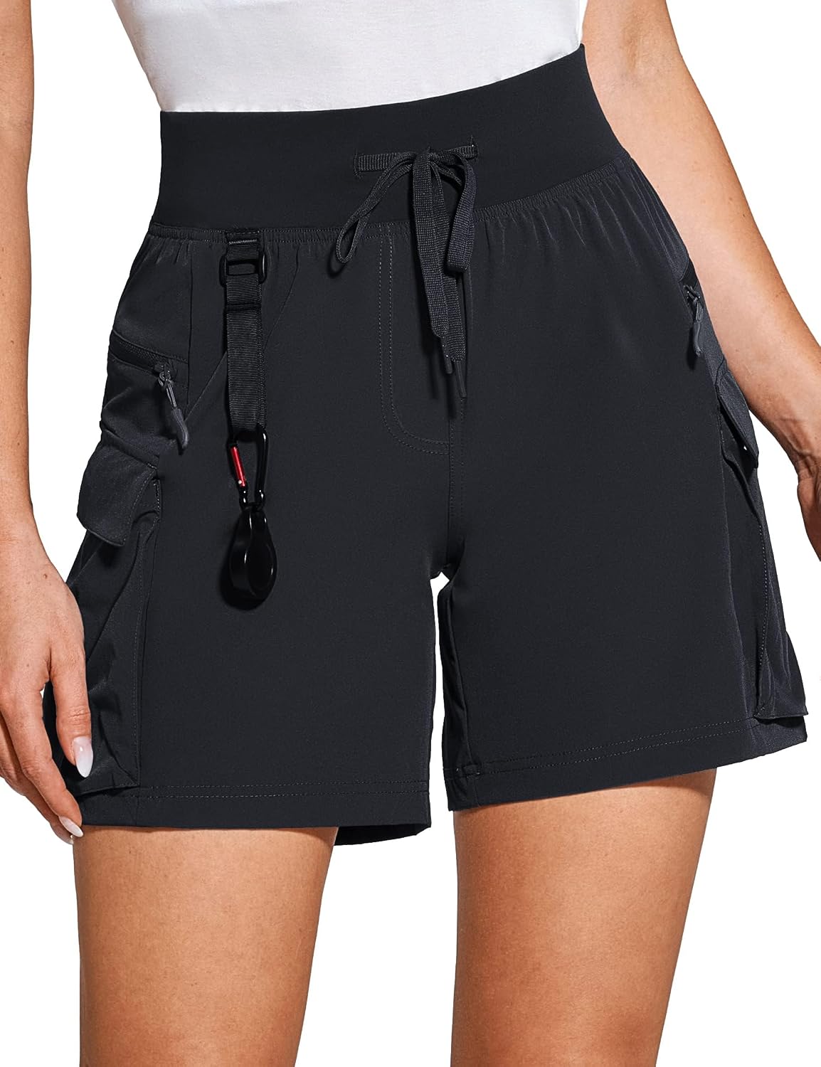 Women's Cargo Hiking Shorts for Camping Travel Outdoor Athletic with Zipper Pockets Quick Dry