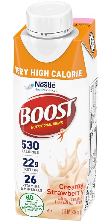 Boost Very High Calorie Nutritional Drink Variety Pack, 16 Vanilla, 16 Strawberry, 16 Chocolate Variety Pack (Pack of 48)