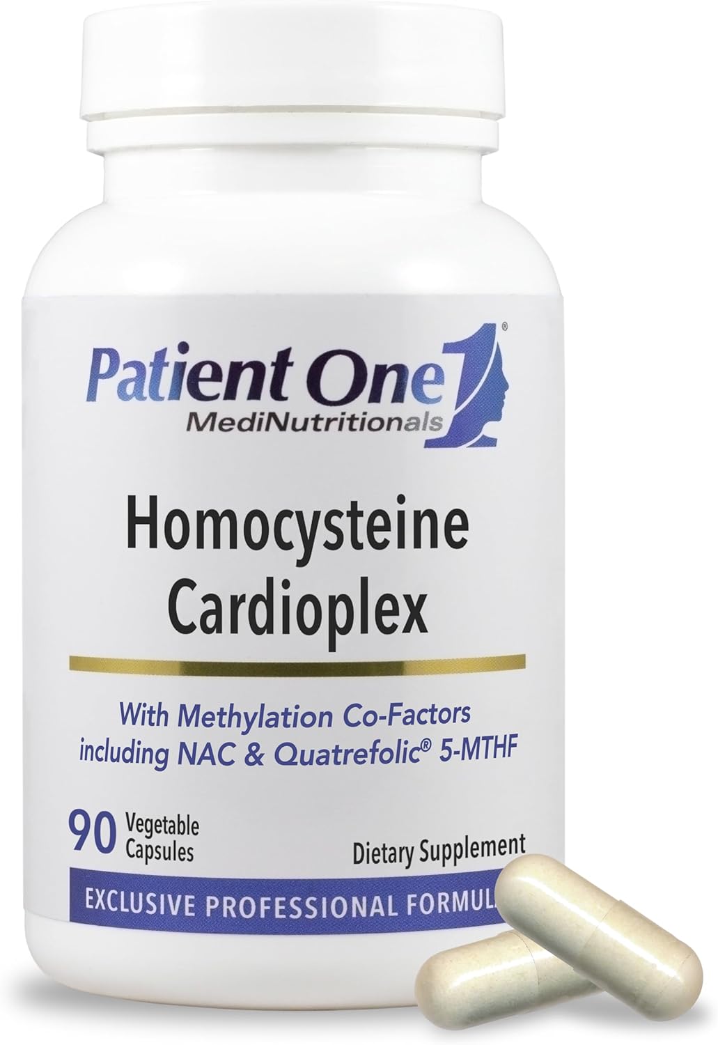Patient One Homocysteine Cardioplex | Supplement to Support Heart Health and Homocysteine Conversion* | with NAC, Folate and More | 90 Capsules