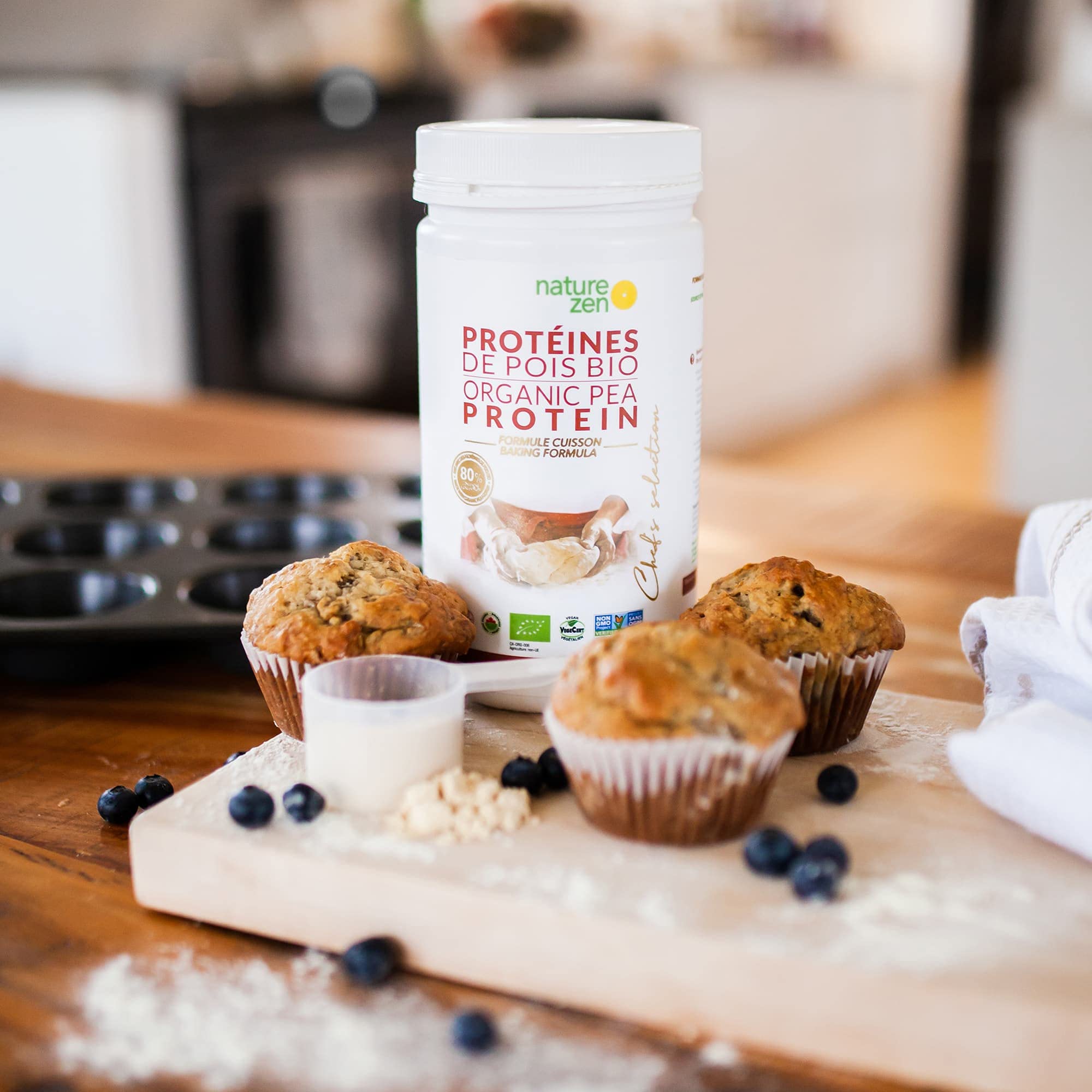 Nature Zen® Origin, Protéine en poudre bio végétale à base de pois uniquement, sans gluten, poudre pour boisson protéinée faible en glucides (250 g, Pois)
