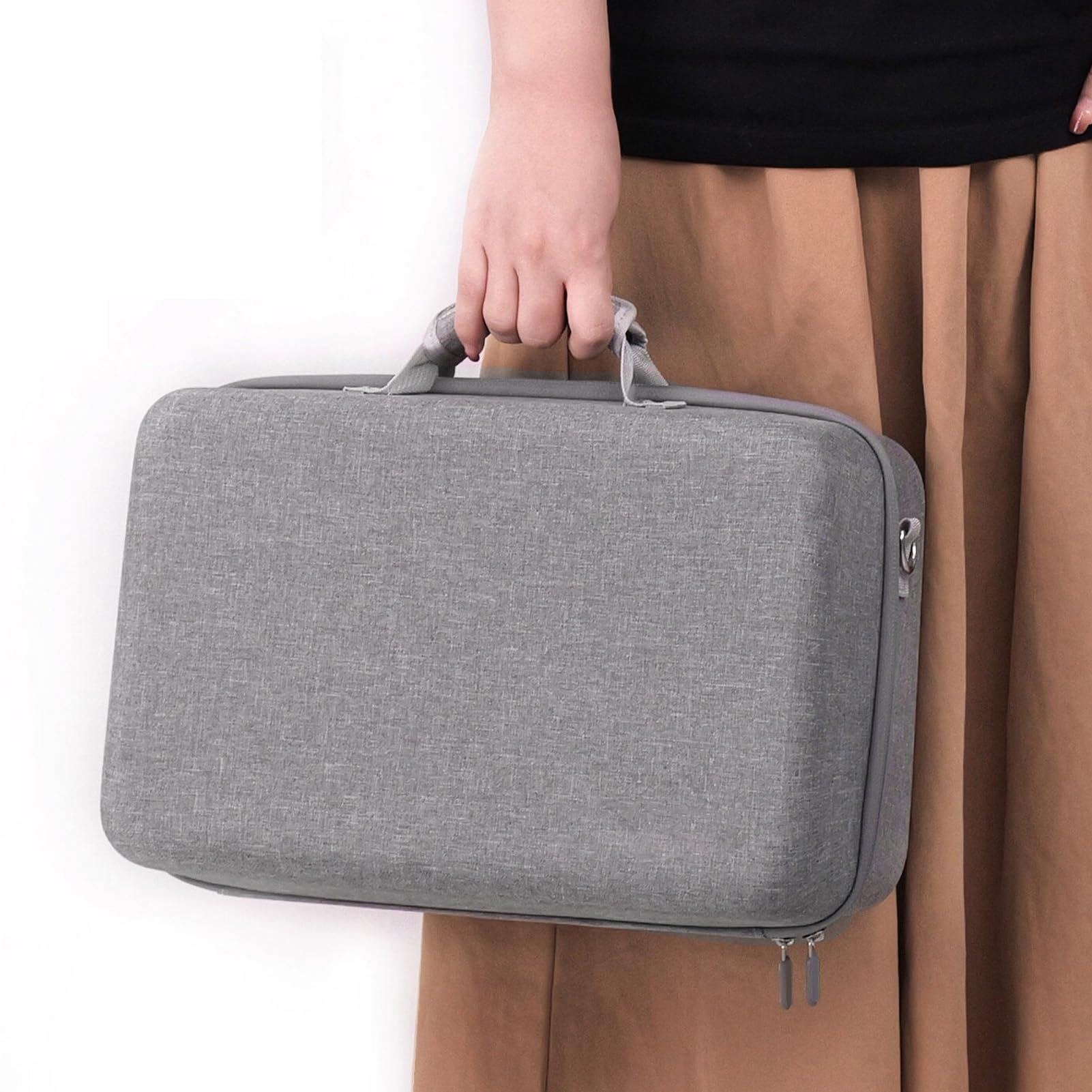 Estuche de Transporte Rígido, Estuche de Viaje Compatible con el Controlador de Consola, Estuche Impermeable Gris, con Correa Ajustable para el Hombro